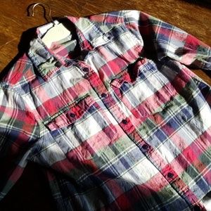Womens Eden & Olivia Plaid Button Down Small